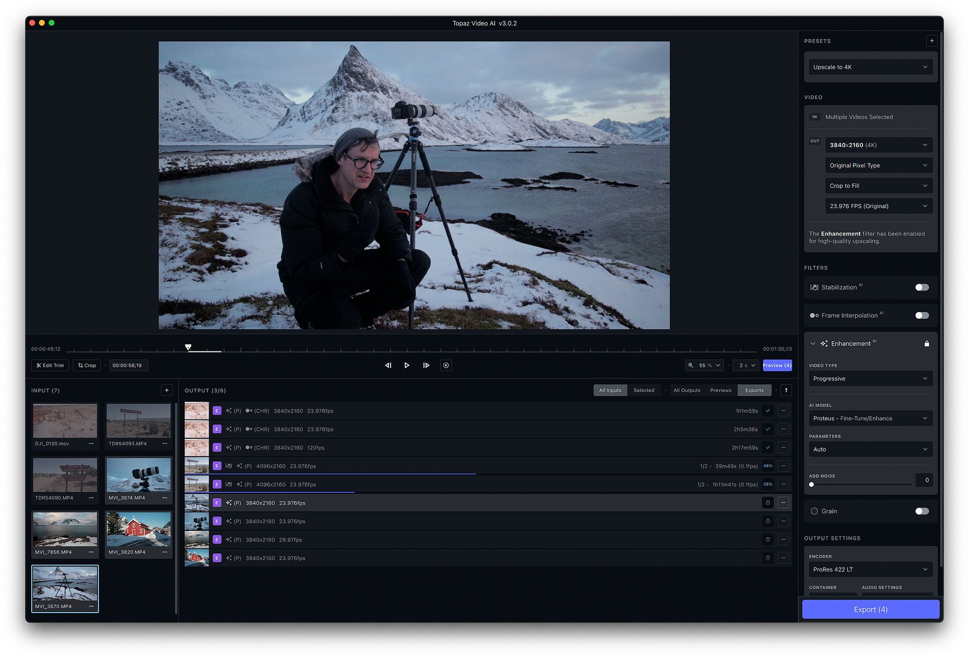 Topaz Labs Video AI user interface (macOS)