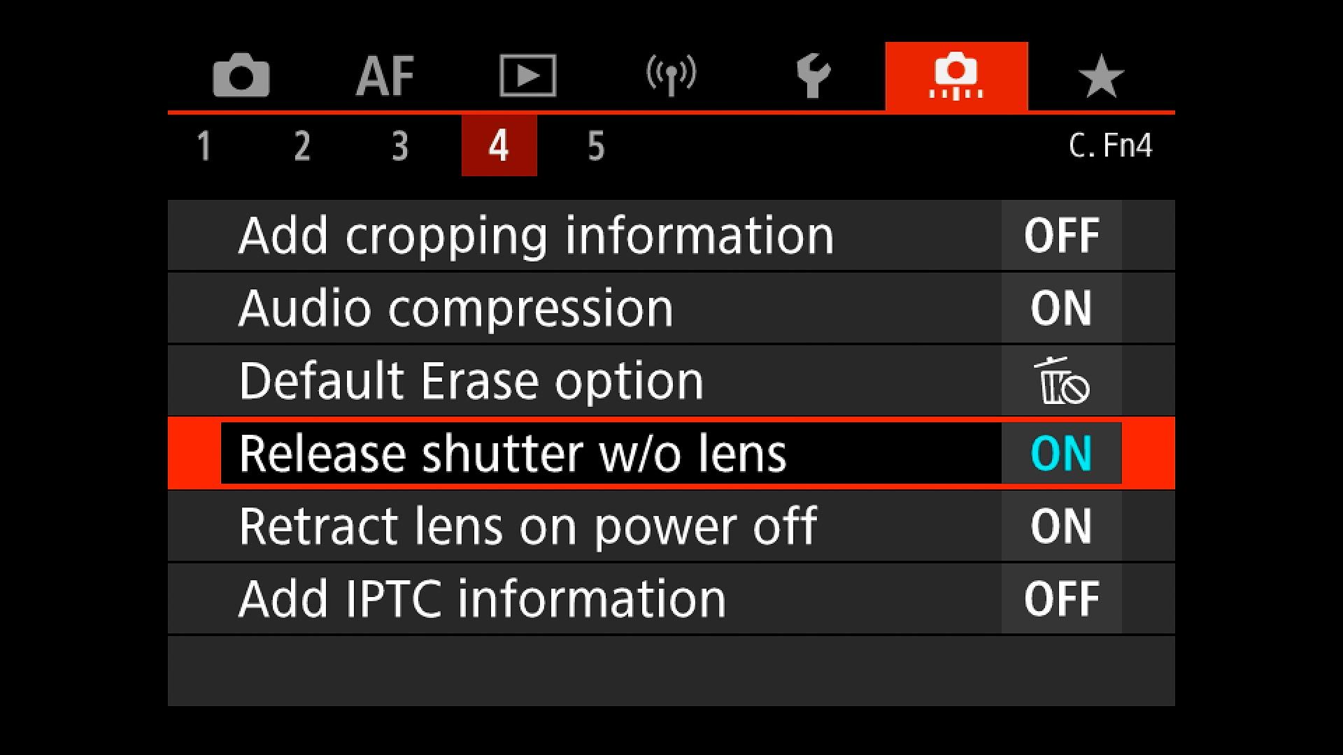 Enabling Release shutter w/o lens on Canon EOS R5