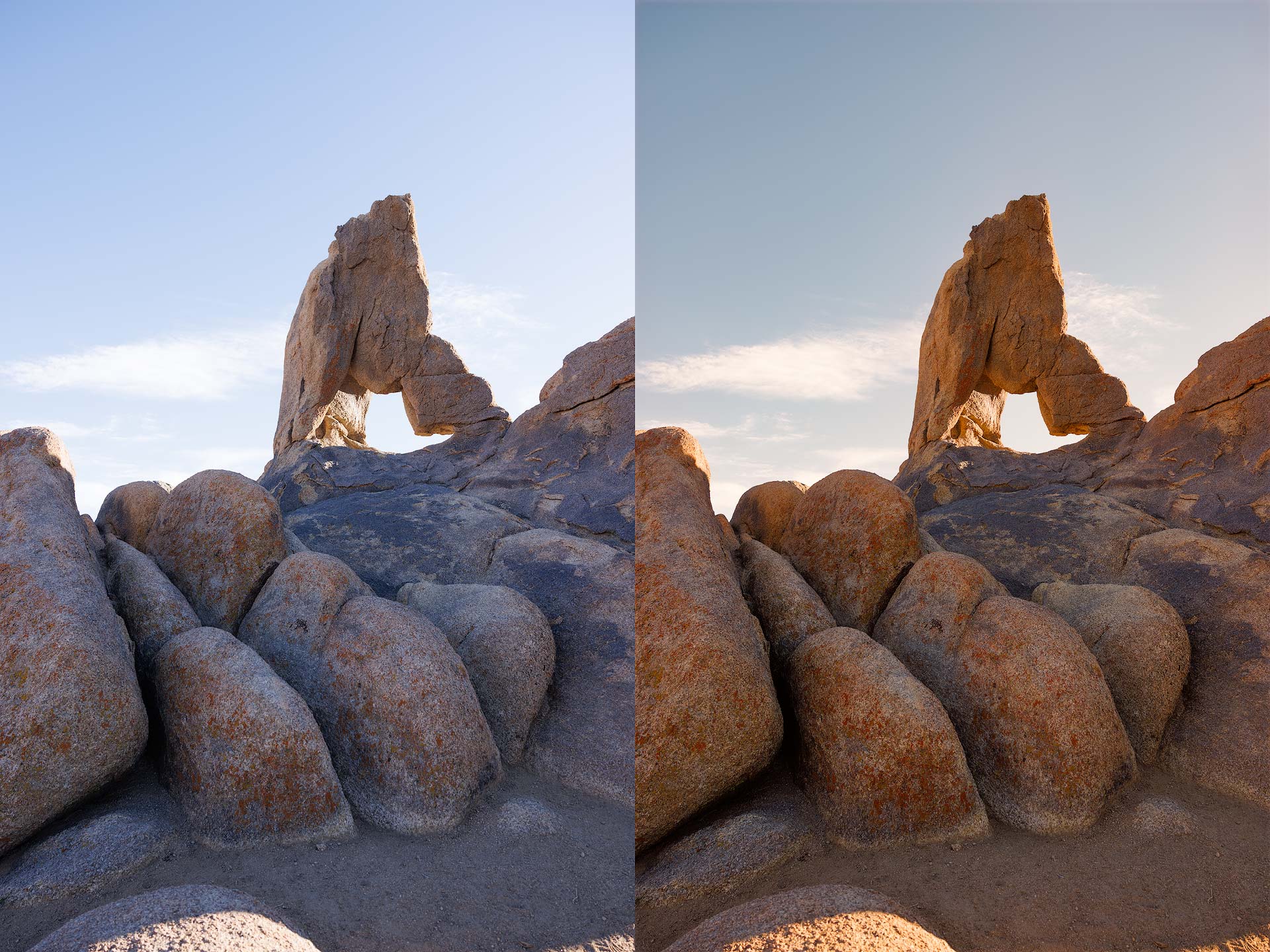 Before and after using Adjust Lighting and Balance Color in Topaz Photo AI V2