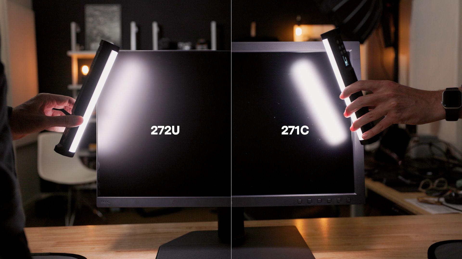 New matte finish in the 272U (left), older matte finish on the 271C (right)