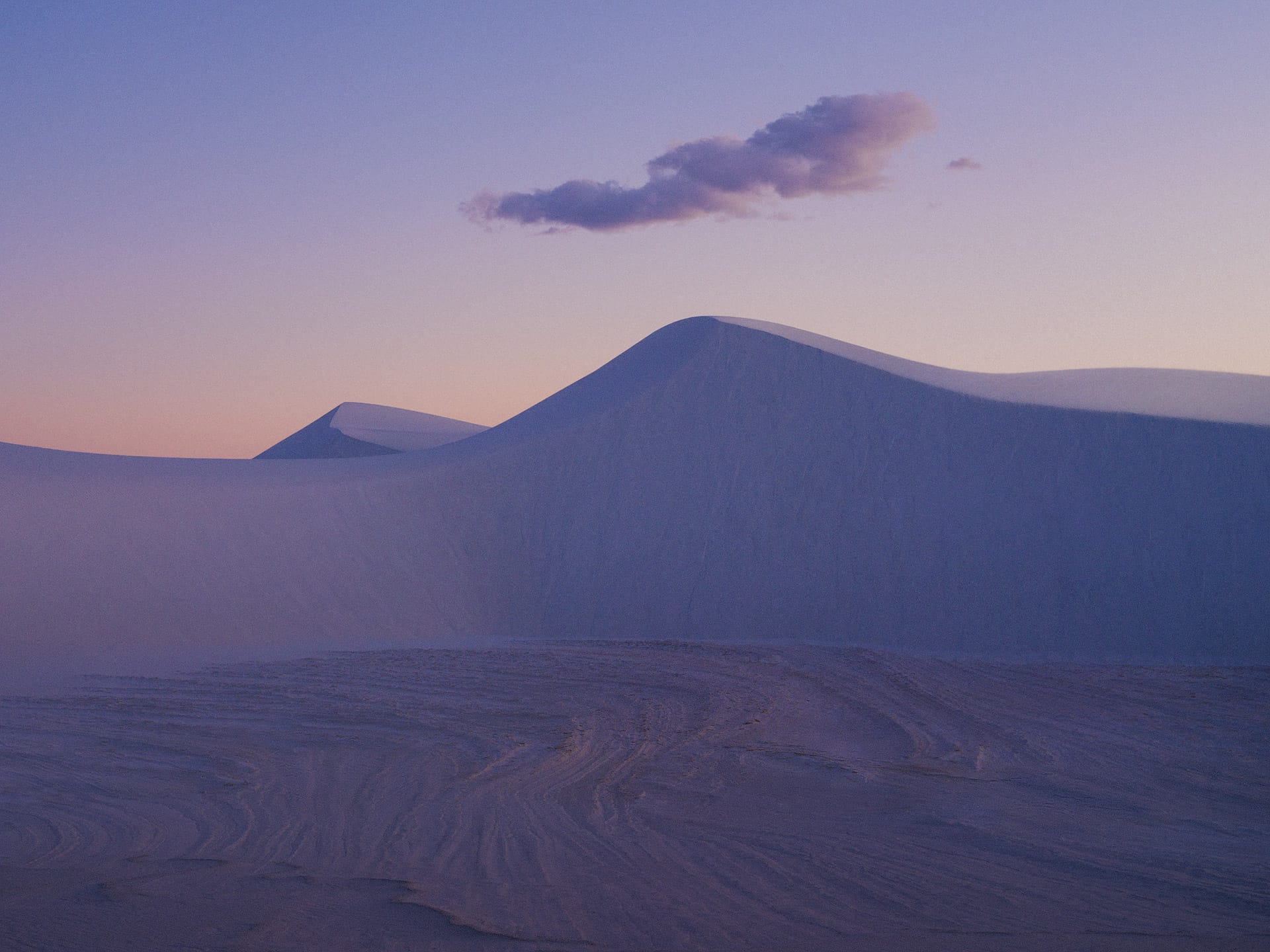 Purple dunes at blue hour, White Sands National Park
