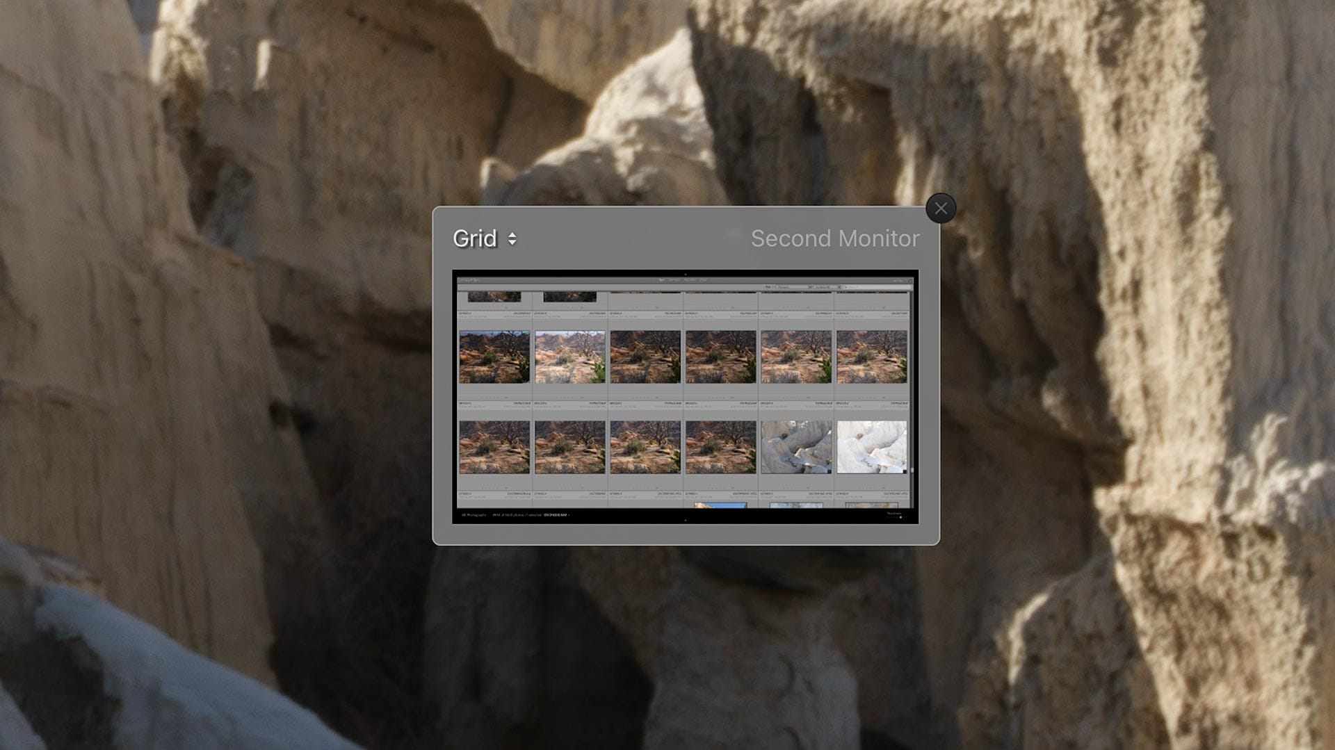 Second monitor preview widget on the primary Lightroom Classic display