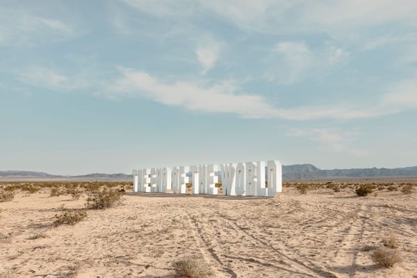 THE END OF THE WORLD sculpture in Wonder Valley, California