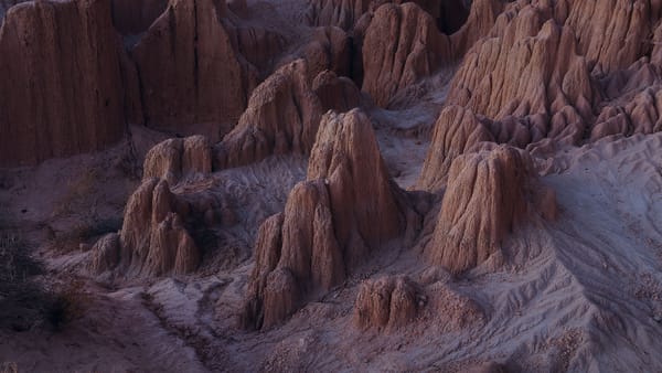 Photographing drip sand castles in the desert at Cathedral Gorge, Nevada